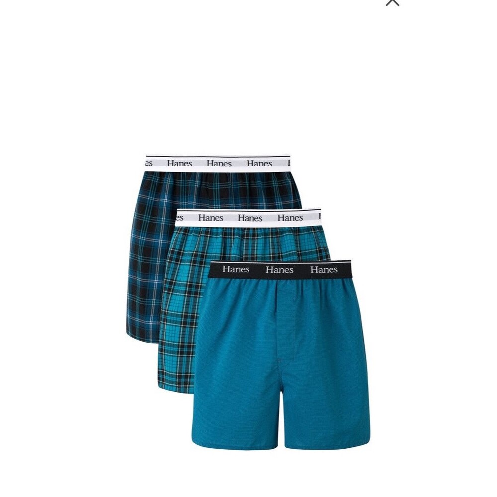 Hanes Originals Men's Woven Boxers  (3 Pack) Size 2X 44”-46” NIB